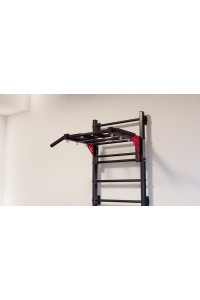 Drabinka gimnastyczna z poziomym drążkiem ARTikOS wzmocniona czernią z czerwonymi elementami
