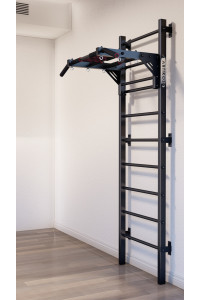 Drabinka gimnastyczna z poziomym drążkiem ARTikOS wzmocniona czernią z szarymi elementami