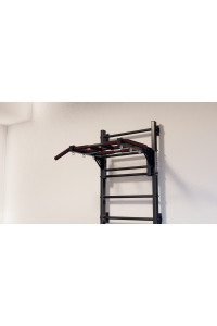 Drabinka gimnastyczna z poziomym drążkiem ARTikOS wzmocniona czernią z szarymi elementami