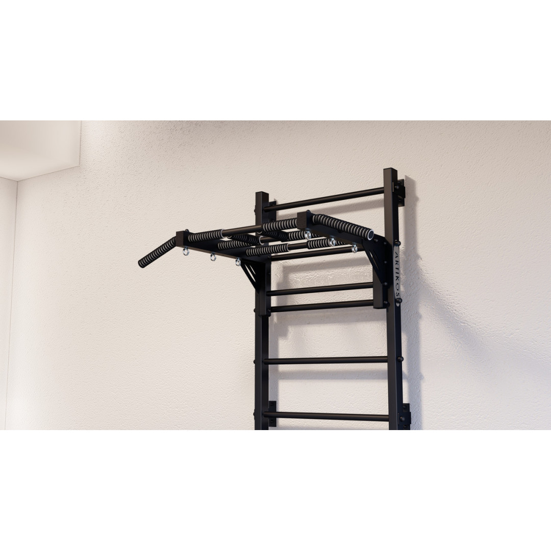 Drabinka gimnastyczna z poziomym drążkiem ARTikOS wzmocniona na czarno