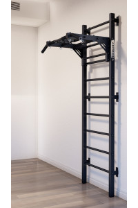 Drabinka gimnastyczna z poziomym drążkiem ARTikOS wzmocniona na czarno
