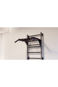 Drabinka gimnastyczna z poziomym drążkiem ARTikOS wzmocniona szarością z czarnymi elementami