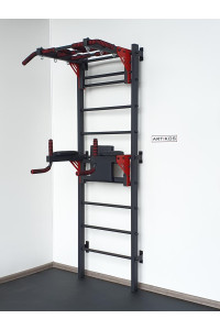 Drabinka gimnastyczna ze szprosami poziomymi i szprosami ARTITKOS wzmocniona na czarno