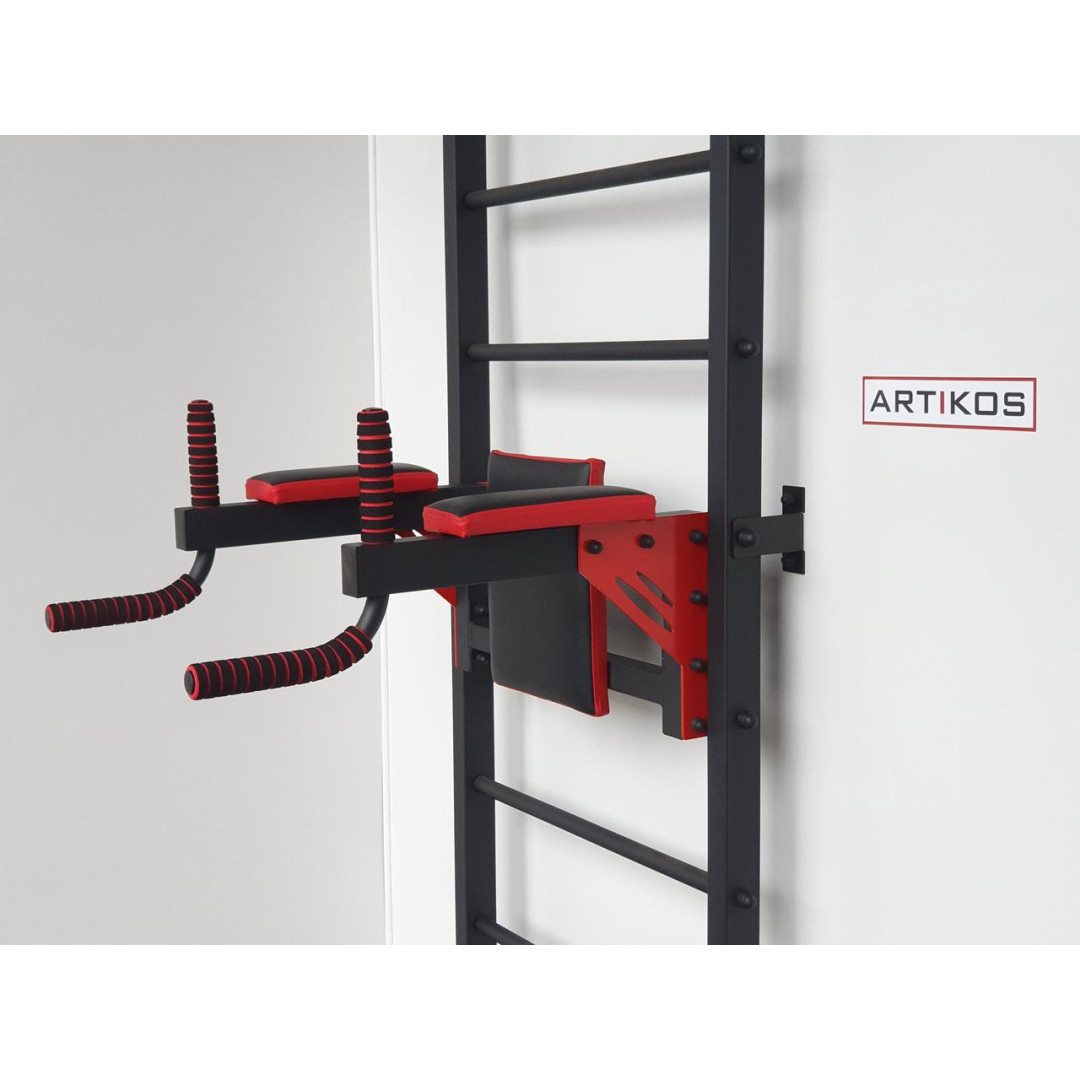 Drabinka gimnastyczna ze szprosami poziomymi i szprosami ARTITKOS wzmocniona na czarno