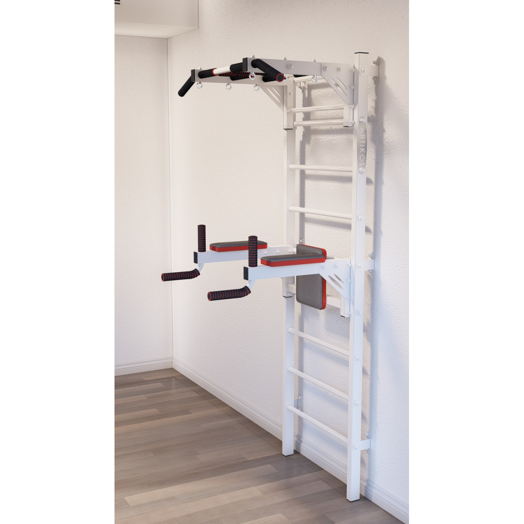 Drabinka gimnastyczna ze szprosami poziomymi i szprosami ARTikOS wzmocniona bielą