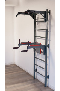 Drabinka gimnastyczna z poziomym szprosem i szprosami ARTikOS wzmocniona w kolorze szarym