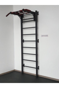 Drabinka gimnastyczna z poziomym drążkiem ARTikOS wzmocniona na czarno