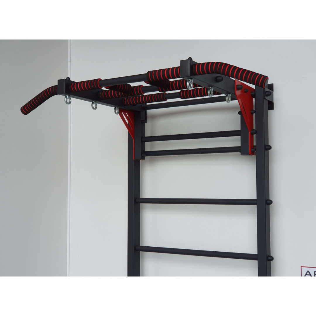 Drabinka gimnastyczna z poziomym drążkiem ARTikOS wzmocniona na czarno