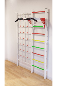 Drabinka gimnastyczna z siatką gladiatorską Spider-Man wzmocniona bielą + wielokolorowe schody