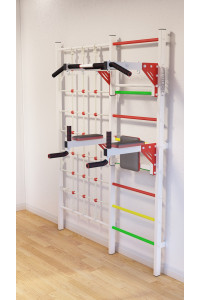 Drabinka gimnastyczna z siatką gladiatorską Spider-Man-2 wzmocniona bielą + wielokolorowe schody