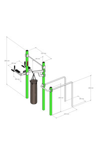 Poręcz pozioma zewnętrzna z drążkami ARTIKOS S-5
