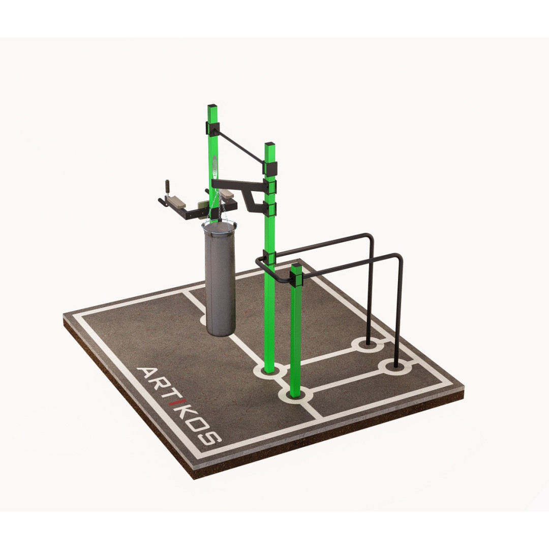 Poręcz pozioma zewnętrzna z drążkami ARTIKOS S-6