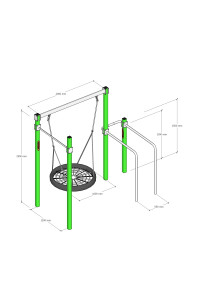 Drążek poziomy zewnętrzny z drążkami i huśtawką ARTITKOS K-2
