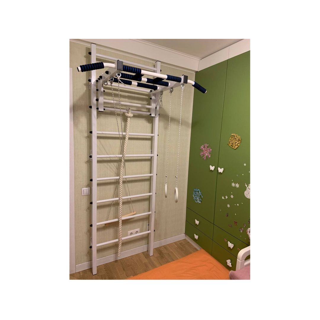 Drabinka gimnastyczna ze szprosami poziomymi i szprosami ARTikOS wzmocniona bielą