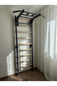 Drabinka gimnastyczna z poziomym drążkiem to czarny Artikos PREMIUM